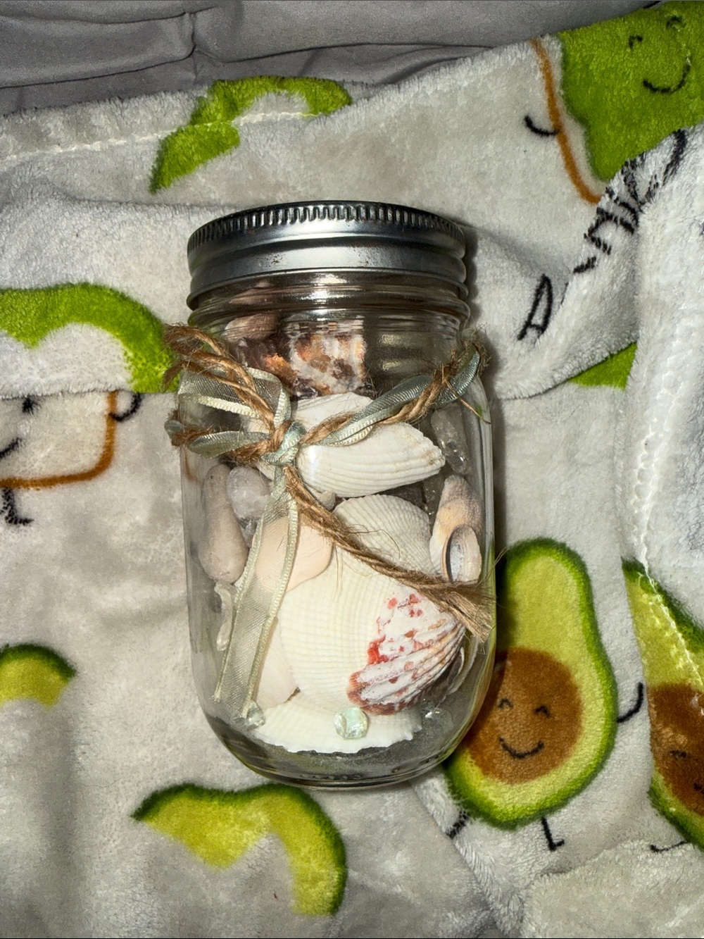 Mason Seashell Jar Accent - White & Natural
